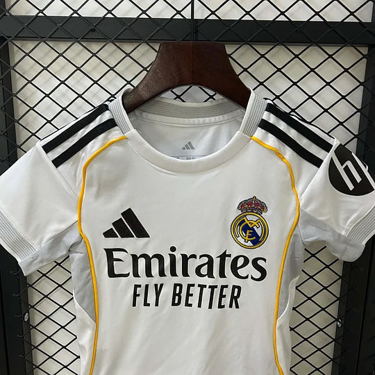 2025/2026 Real Madrid Home Football Shirt Kids Size